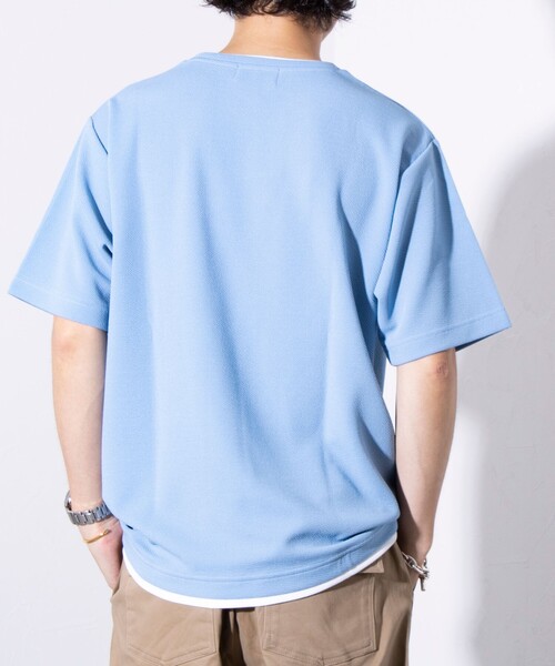 GLOSTER(グロスター)の「【GLOSTER/グロスター】ふくれ フェイクレイヤード クルーネック 半袖 Tシャツ(Tシャツ/カットソー・メンズ・ホワイト/ネイビー/サックスブルー・M/L/S)」の21枚目の写真