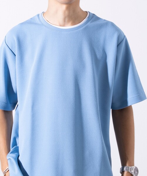 GLOSTER(グロスター)の「【GLOSTER/グロスター】ふくれ フェイクレイヤード クルーネック 半袖 Tシャツ(Tシャツ/カットソー・メンズ・ホワイト/ネイビー/サックスブルー・M/L/S)」の20枚目の写真