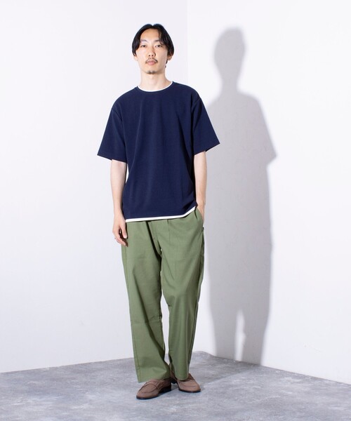 GLOSTER(グロスター)の「【GLOSTER/グロスター】ふくれ フェイクレイヤード クルーネック 半袖 Tシャツ(Tシャツ/カットソー・メンズ・ホワイト/ネイビー/サックスブルー・M/L/S)」の19枚目の写真