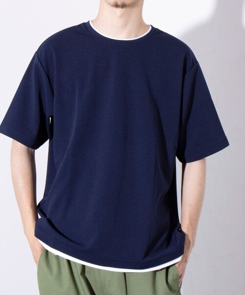 GLOSTER(グロスター)の「【GLOSTER/グロスター】ふくれ フェイクレイヤード クルーネック 半袖 Tシャツ(Tシャツ/カットソー・メンズ・ホワイト/ネイビー/サックスブルー・M/L/S)」の18枚目の写真