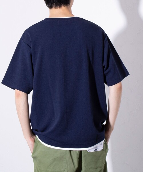 GLOSTER(グロスター)の「【GLOSTER/グロスター】ふくれ フェイクレイヤード クルーネック 半袖 Tシャツ(Tシャツ/カットソー・メンズ・ホワイト/ネイビー/サックスブルー・M/L/S)」の16枚目の写真
