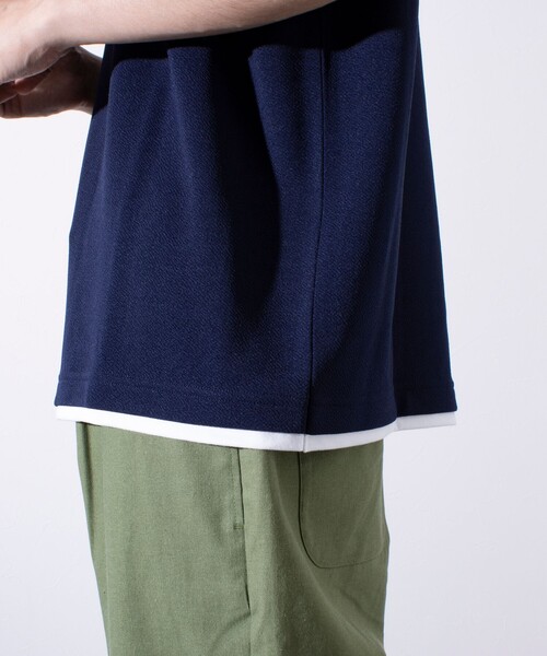 GLOSTER(グロスター)の「【GLOSTER/グロスター】ふくれ フェイクレイヤード クルーネック 半袖 Tシャツ(Tシャツ/カットソー・メンズ・ホワイト/ネイビー/サックスブルー・M/L/S)」の13枚目の写真