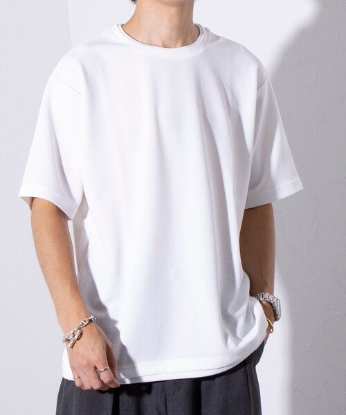 GLOSTER(グロスター)の「【GLOSTER/グロスター】ふくれ フェイクレイヤード クルーネック 半袖 Tシャツ(Tシャツ/カットソー・メンズ・ホワイト/ネイビー/サックスブルー・M/L/S)」の8枚目の写真