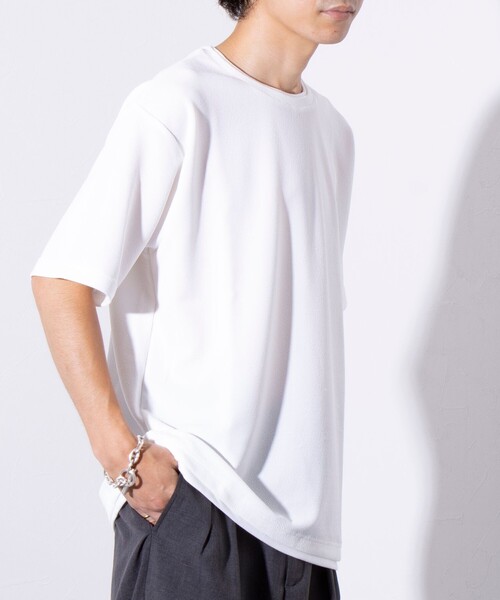 GLOSTER(グロスター)の「【GLOSTER/グロスター】ふくれ フェイクレイヤード クルーネック 半袖 Tシャツ(Tシャツ/カットソー・メンズ・ホワイト/ネイビー/サックスブルー・M/L/S)」の5枚目の写真