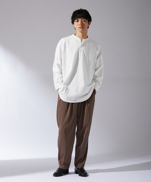 ARMY TWILL（アーミーツイル）の「ARMY TWILL / アーミーツイル 別注 ヘンリーネック ロングスリーブTシャツ（Tシャツ/カットソー・メンズ・ホワイト/ベージュ/ブラック・LARGE/MEDIUM）」の15枚目の写真