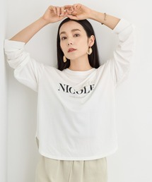 NICOLE white（ニコルホワイト）の「ロゴプリントロングTEE（Tシャツ/カットソー）」