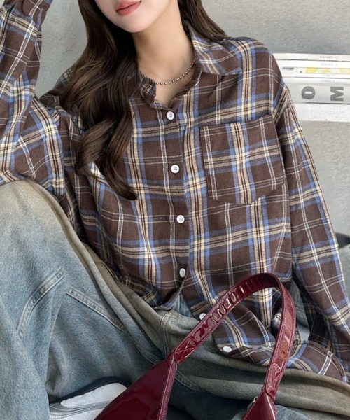 セール】オーバーサイズ ヴィンテージライク チェックシャツ（シャツ