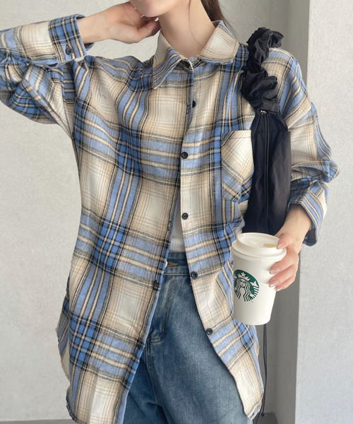 Ada.(エイダ)の「オーバーサイズ ヴィンテージライク チェックシャツ(シャツ/ブラウス・レディース・グリーン/ネイビー/ブルー/ブラック/ブラウン/グレー/アイボリー・M/L)」の21枚目の写真