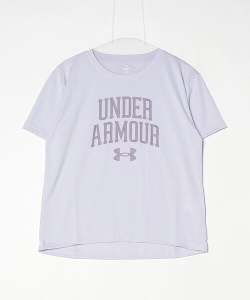 UNDER ARMOUR（アンダーアーマー）の「アンダーアーマー  UAテック グラフィック Tシャツ（Tシャツ/カットソー・レディース・ライラック/ブラック・S/M/L）」の2枚目の写真