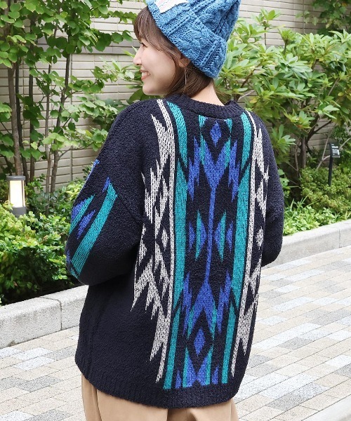 チチカカ（チチカカ）の「モールナバホニットプルオーバー（ニット/セーター・レディース・アイボリー/ブラック/グリーン・FREE）」の9枚目の写真