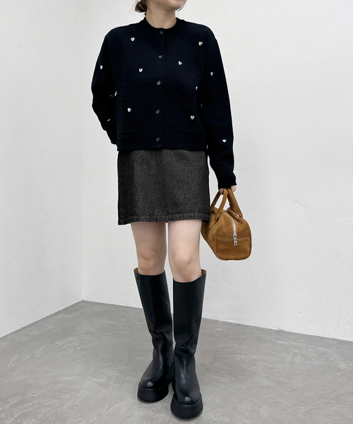 【セール】ウエストリボンデニムミニスカート（スカート）｜U by SPICK&SPAN（ユーバイスピックアンドスパン）