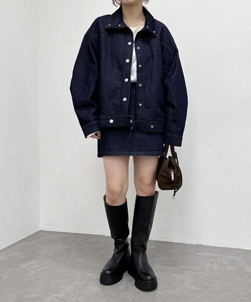 【セール】ウエストリボンデニムミニスカート（スカート）｜U by SPICK&SPAN（ユーバイスピックアンドスパン）