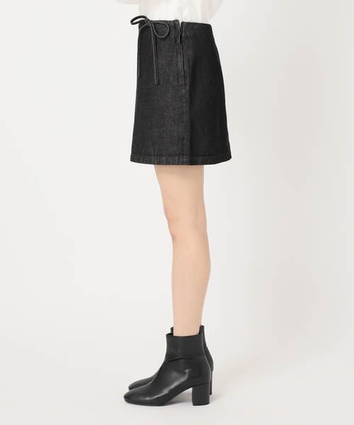 【セール】ウエストリボンデニムミニスカート（スカート）｜U by SPICK&SPAN（ユーバイスピックアンドスパン）