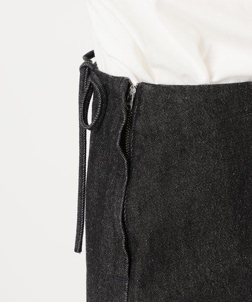 【セール】ウエストリボンデニムミニスカート（スカート）｜U by SPICK&SPAN（ユーバイスピックアンドスパン）