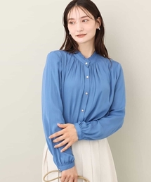 2024AW/起毛サテンフリルデザインブラウス/洗える