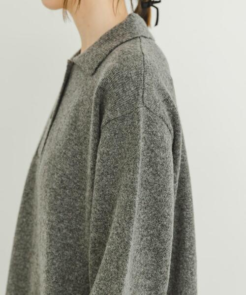 ITEMS URBANRESEARCH（アイテムズ アーバンリサーチ）の「ポロニットワンピース（ワンピース・レディース・ベージュ/グレー・FREE）」の14枚目の写真