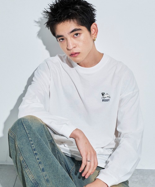 WEGO（ウィゴー）の「WEGO/アニマルワンポイントT（Tシャツ/カットソー・メンズ・ブラック/ダークグリーン/ホワイト系その他/ホワイト・MEDIUM/LARGE）」の5枚目の写真