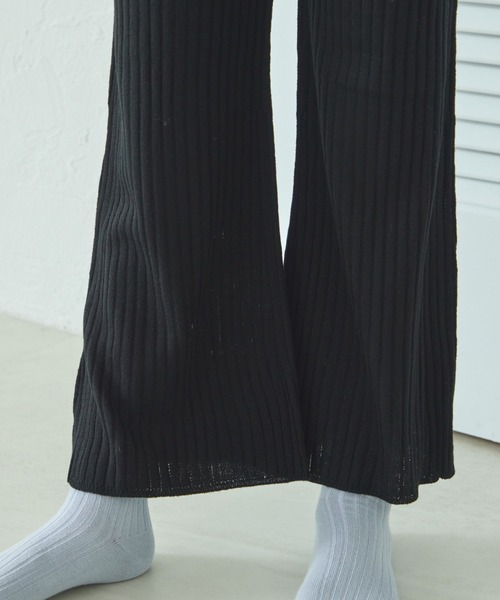 pairmanon（ペアマノン）の「【リンクコーデ】リブ編み ニット フレア パンツ キッズ（その他パンツ・キッズ・ベージュ/ライトグリーン/ブラウン/レッド/ピンク/ブラック/グレー/ブルー/カーキ・120/110/130/150/100/90/140）」の11枚目の写真