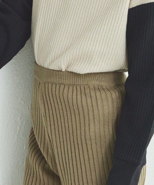 pairmanon（ペアマノン）の「【リンクコーデ】リブ編み ニット フレア パンツ キッズ（その他パンツ・キッズ・ベージュ/ライトグリーン/ブラウン/レッド/ピンク/ブラック/グレー/ブルー/カーキ・120/110/130/150/100/90/140）」の18枚目の写真