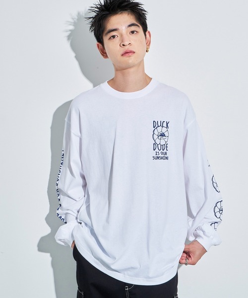 WEGO(ウィゴー)の「WEGO/DUCKDUDE SUNFLOWER ロンT(Tシャツ/カットソー・メンズ・ブラック/ホワイト・MEDIUM/LARGE)」の9枚目の写真