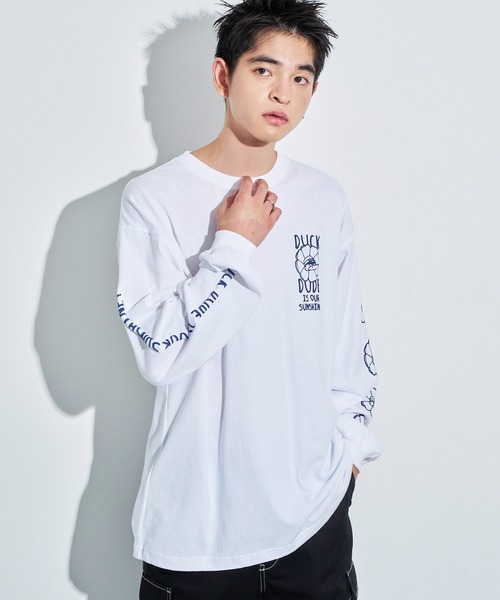 WEGO(ウィゴー)の「WEGO/DUCKDUDE SUNFLOWER ロンT(Tシャツ/カットソー・メンズ・ブラック/ホワイト・MEDIUM/LARGE)」の10枚目の写真