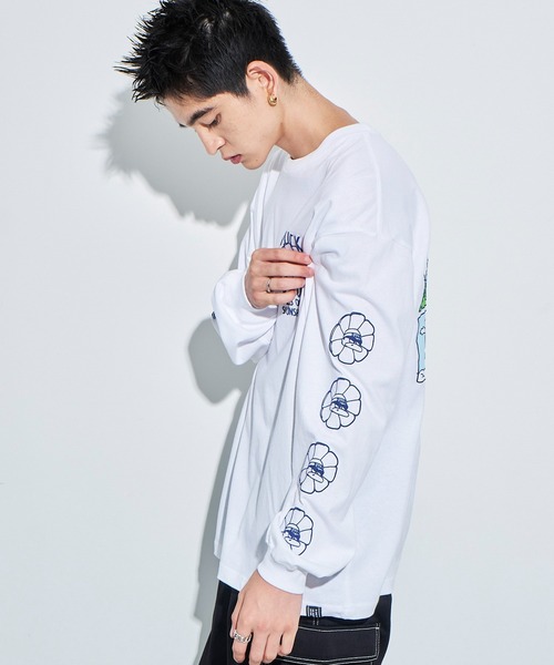 WEGO(ウィゴー)の「WEGO/DUCKDUDE SUNFLOWER ロンT(Tシャツ/カットソー・メンズ・ブラック/ホワイト・MEDIUM/LARGE)」の12枚目の写真