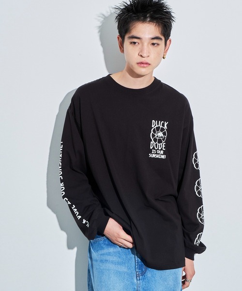 WEGO(ウィゴー)の「WEGO/DUCKDUDE SUNFLOWER ロンT(Tシャツ/カットソー・メンズ・ブラック/ホワイト・MEDIUM/LARGE)」の15枚目の写真
