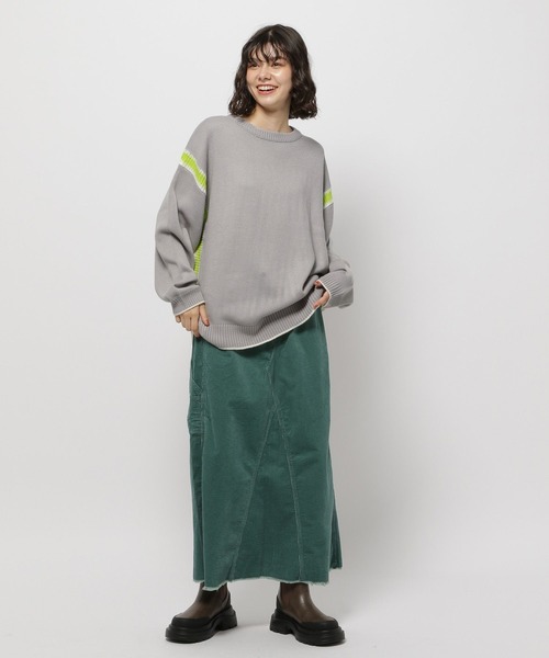 niko and...（ニコアンド）の「アンチピリングラインプルオーバー（ニット/セーター・レディース・パープル/グレー/ブラック/アイボリー・MEDIUM/LARGE）」の5枚目の写真