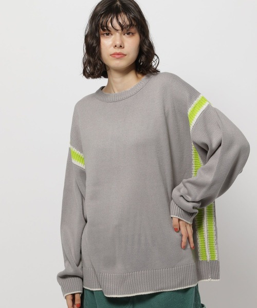 niko and...（ニコアンド）の「アンチピリングラインプルオーバー（ニット/セーター・レディース・パープル/グレー/ブラック/アイボリー・MEDIUM/LARGE）」の7枚目の写真