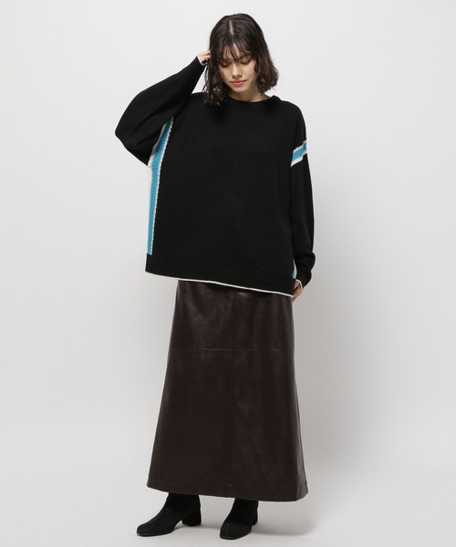 niko and...（ニコアンド）の「アンチピリングラインプルオーバー（ニット/セーター・レディース・パープル/グレー/ブラック/アイボリー・MEDIUM/LARGE）」の9枚目の写真