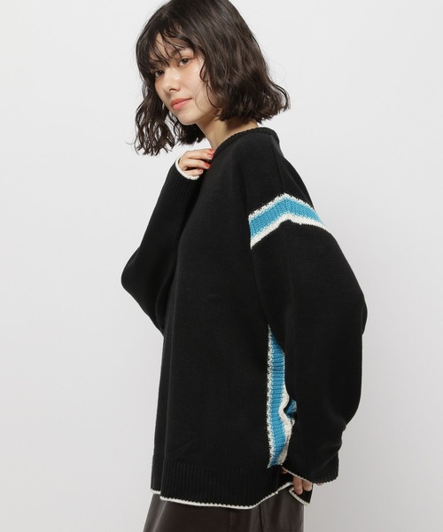 niko and...（ニコアンド）の「アンチピリングラインプルオーバー（ニット/セーター・レディース・パープル/グレー/ブラック/アイボリー・MEDIUM/LARGE）」の10枚目の写真