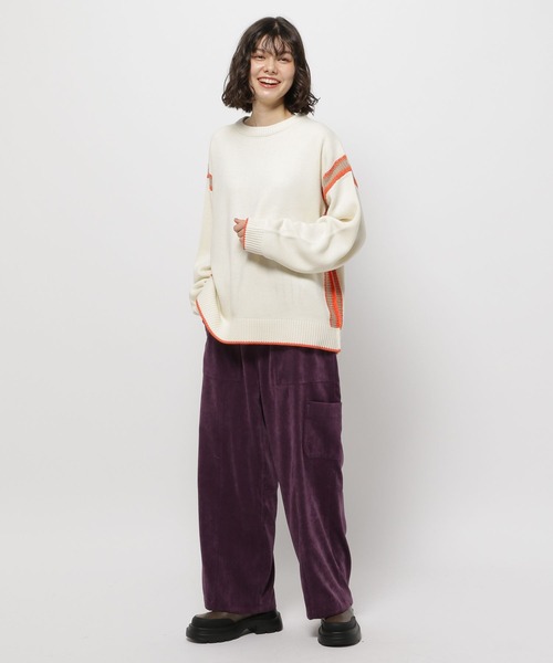 niko and...（ニコアンド）の「アンチピリングラインプルオーバー（ニット/セーター・レディース・パープル/グレー/ブラック/アイボリー・MEDIUM/LARGE）」の12枚目の写真