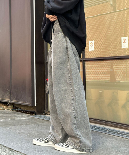 CIAOPANIC（チャオパニック）の「オーバーダイバギーデニム（デニムパンツ・レディース・ブルー/ブラック/ブラウン・MEDIUM/LARGE）」の5枚目の写真