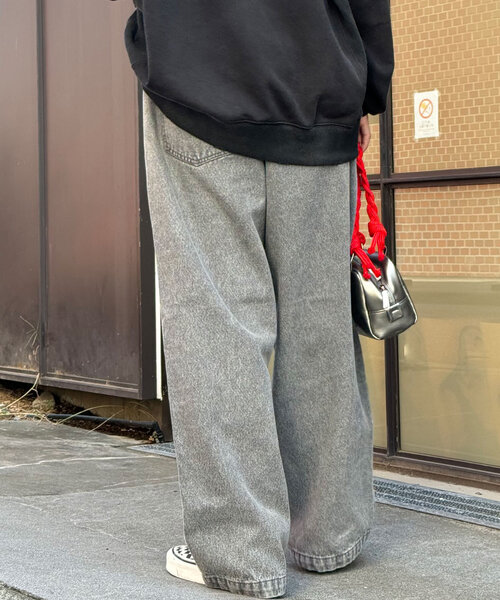 CIAOPANIC（チャオパニック）の「オーバーダイバギーデニム（デニムパンツ・レディース・ブルー/ブラック/ブラウン・MEDIUM/LARGE）」の6枚目の写真