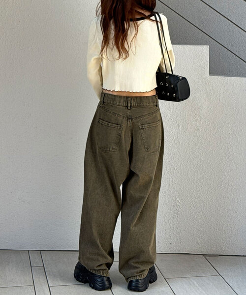 CIAOPANIC（チャオパニック）の「オーバーダイバギーデニム（デニムパンツ・レディース・ブルー/ブラック/ブラウン・MEDIUM/LARGE）」の17枚目の写真