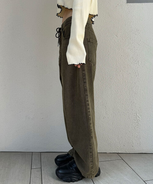 CIAOPANIC（チャオパニック）の「オーバーダイバギーデニム（デニムパンツ・レディース・ブルー/ブラック/ブラウン・MEDIUM/LARGE）」の19枚目の写真