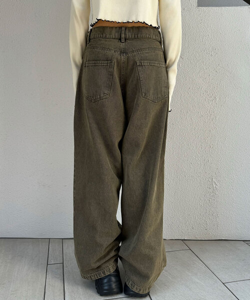 CIAOPANIC（チャオパニック）の「オーバーダイバギーデニム（デニムパンツ・レディース・ブルー/ブラック/ブラウン・MEDIUM/LARGE）」の20枚目の写真