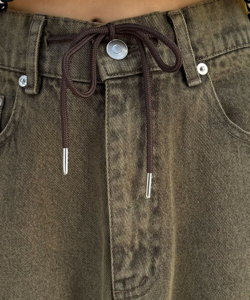 CIAOPANIC（チャオパニック）の「オーバーダイバギーデニム（デニムパンツ・レディース・ブルー/ブラック/ブラウン・MEDIUM/LARGE）」の22枚目の写真