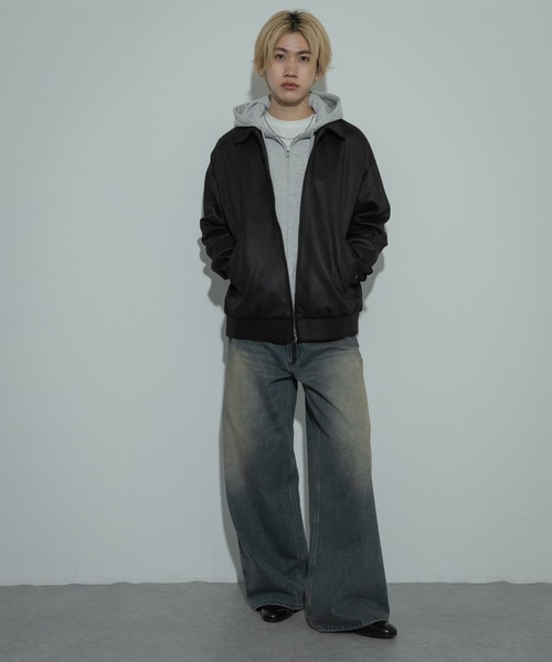 SENSE OF PLACE by URBAN RESEARCH（センスオブプレイスバイアーバンリサーチ）の「『ユニセックス』ツイルスエードタッチZIPブルゾン（ブルゾン・メンズ・ブルー/ブラック/ブラウン・MEDIUM/LARGE）」の4枚目の写真