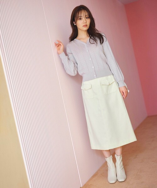 Feroux（フェルゥ）の「【洗える】フラップポケット スカート（スカート・レディース・ピンク系/ダークブラウン系/アイボリー系・1/2）」の15枚目の写真