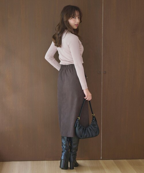 Feroux（フェルゥ）の「【洗える】フラップポケット スカート（スカート・レディース・ピンク系/ダークブラウン系/アイボリー系・1/2）」の13枚目の写真