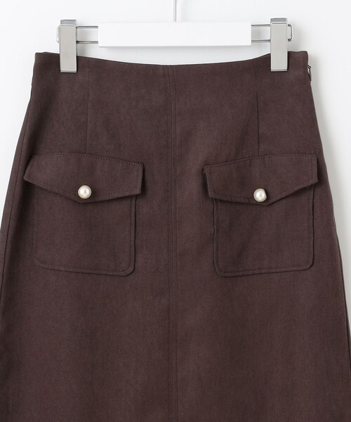 Feroux（フェルゥ）の「【洗える】フラップポケット スカート（スカート・レディース・ピンク系/ダークブラウン系/アイボリー系・1/2）」の9枚目の写真