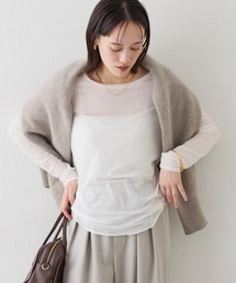 【リバイバル/やわらかな肌触り】シルクカシミヤブレンドボートT