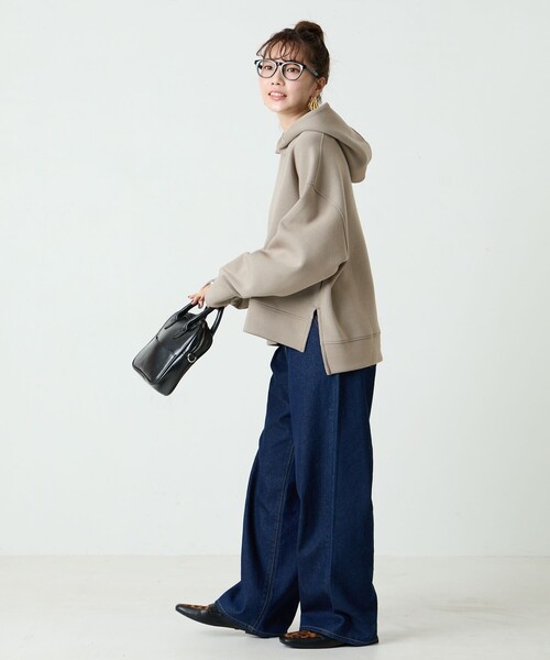 FREAK'S STORE（フリークスストア）の「限定展開　ダンボール スウェット パーカー（パーカー・レディース・ライトグレー/ブラック/オフホワイト/ベージュ・ﾌﾘ-）」の6枚目の写真