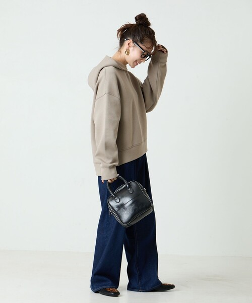 FREAK'S STORE（フリークスストア）の「限定展開　ダンボール スウェット パーカー（パーカー・レディース・ライトグレー/ブラック/オフホワイト/ベージュ・ﾌﾘ-）」の8枚目の写真