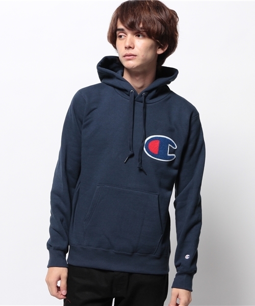 Champion(チャンピオン)の「Ronnie Fieg着用 メンズ チャンピオン アクションスタイル パーカー Champion AS HOODED SWEAT C3-E127(パーカー・メンズ・ホワイト/ブラック/ネイビー/グレー/レッド・SMALL/LARGE/MEDIUM/X-LARGE)」の4枚目の写真