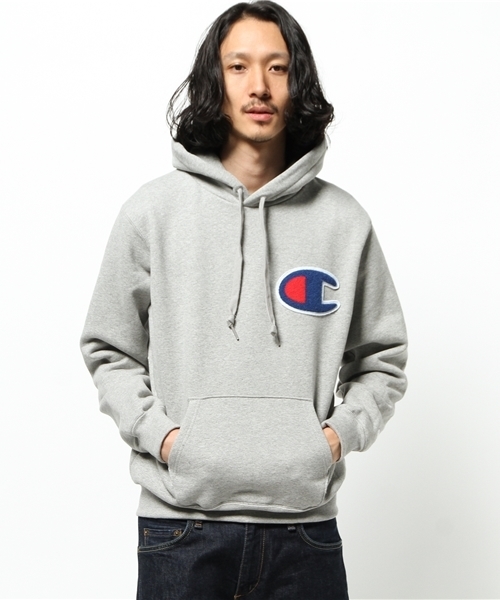 Champion(チャンピオン)の「Ronnie Fieg着用 メンズ チャンピオン アクションスタイル パーカー Champion AS HOODED SWEAT C3-E127(パーカー・メンズ・ホワイト/ブラック/ネイビー/グレー/レッド・SMALL/LARGE/MEDIUM/X-LARGE)」の3枚目の写真