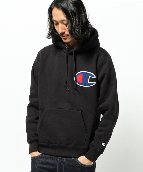 Champion(チャンピオン)の「Ronnie Fieg着用 メンズ チャンピオン アクションスタイル パーカー Champion AS HOODED SWEAT C3-E127(パーカー・メンズ・ホワイト/ブラック/ネイビー/グレー/レッド・SMALL/LARGE/MEDIUM/X-LARGE)」の2枚目の写真