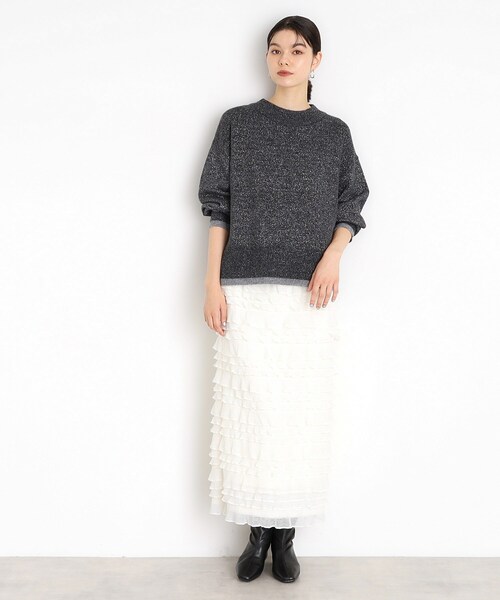 THE SHOP TK （ザ ショップ ティーケー ）の「◆【5カラー展開/洗えるニット】ミックスメランジ×ラメニット（ニット/セーター・レディース・ライトグレー/グリーン/ピンク系/イエロー/ブラック・12/13）」の12枚目の写真