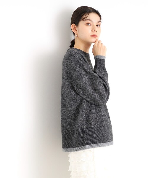 THE SHOP TK （ザ ショップ ティーケー ）の「◆【5カラー展開/洗えるニット】ミックスメランジ×ラメニット（ニット/セーター・レディース・ライトグレー/グリーン/ピンク系/イエロー/ブラック・12/13）」の13枚目の写真